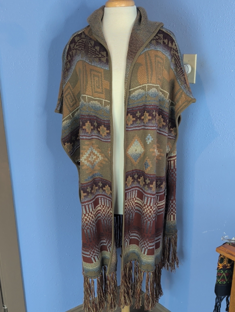 angie Boho Hooded Ponco